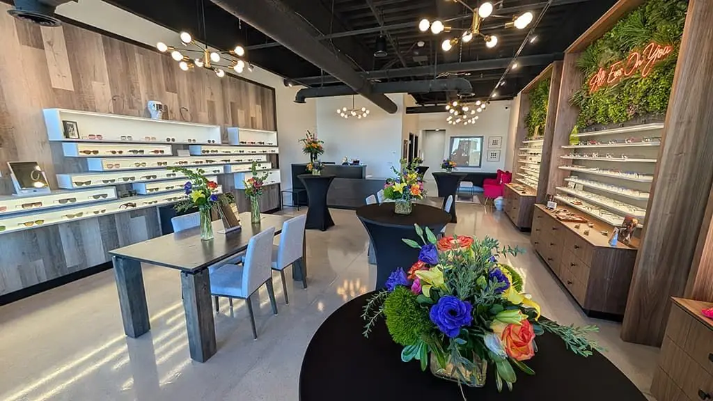 Optique Eyewear boutique interior showcasing curated luxury eyewear collection